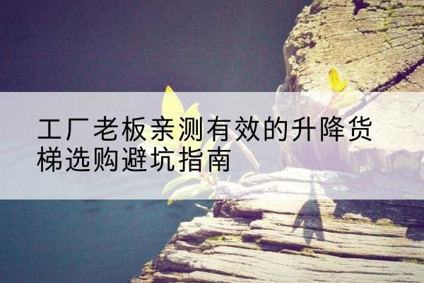雁山升降货梯怎么选-工厂老板亲测有效的升降货梯选购避坑指南